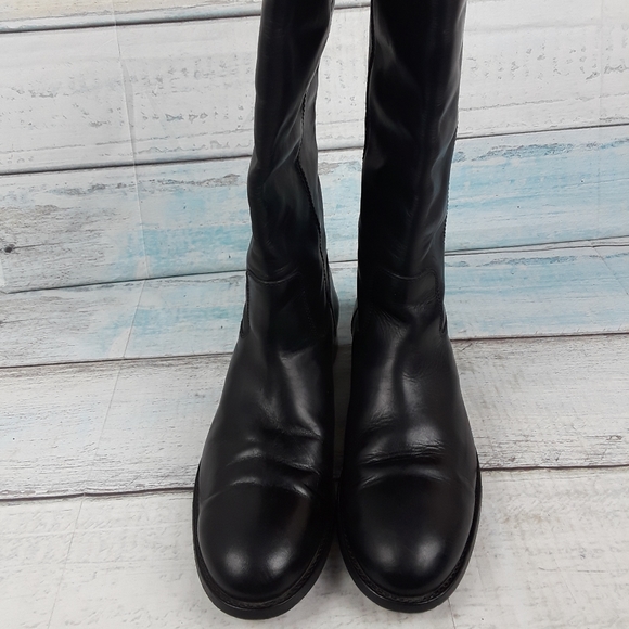 Frye 4015  Women's Tall Riding BlackLeather Boots - Picture 3 of 8